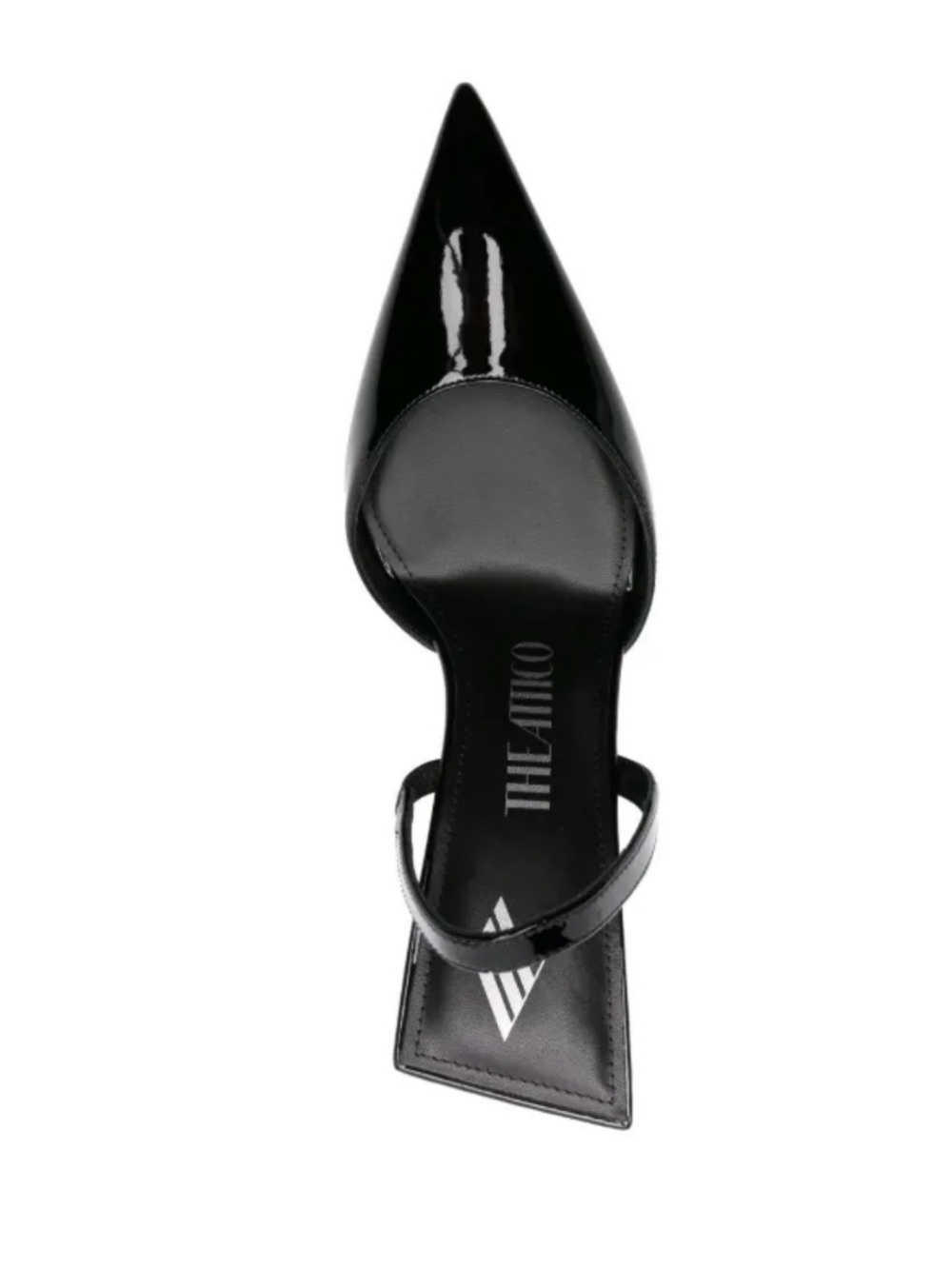 The Attico Black Patent Pointed-Toe Slingback Pump worn once 39.5 - Picture 3 of 12